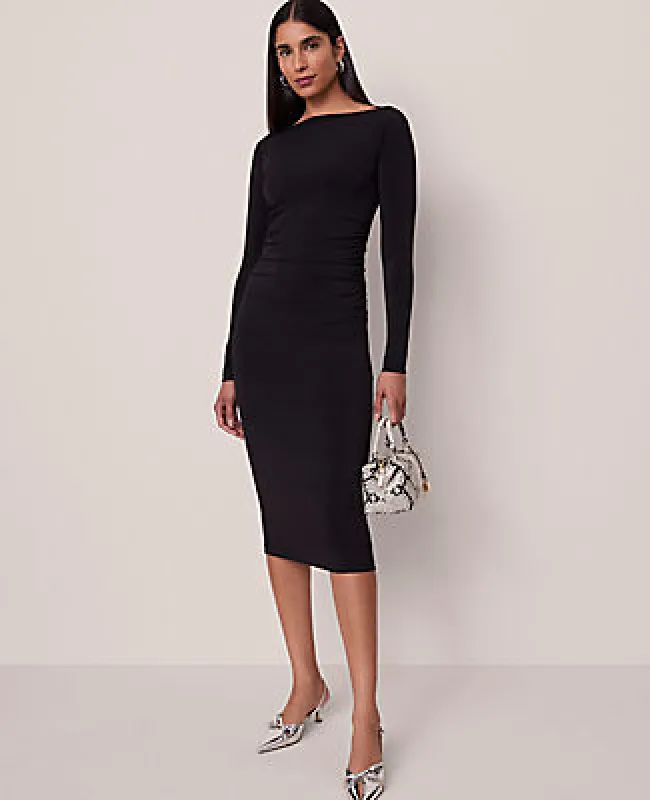 Ann Taylor Ruched Knit Midi Dress sold by Ann Taylor
