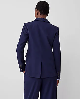 Ann Taylor The Petite Long One Button Notched Blazer in Textured Drape sold by Ann Taylor product image thumbnail 2