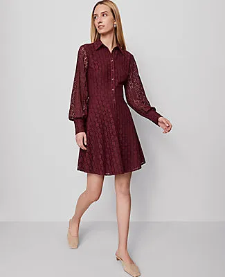 Ann Taylor Lace Flare Shirtdress sold by Ann Taylor