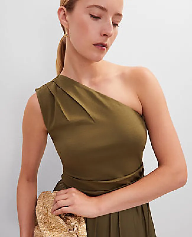 Ann Taylor Ruched One Shoulder Top sold by Ann Taylor