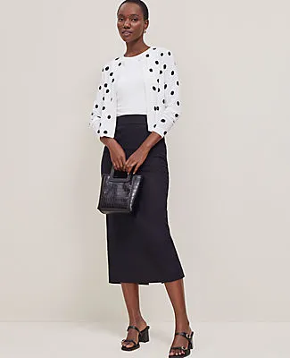 Ann Taylor Petite Dotted Cropped Open Cardigan sold by Ann Taylor product image thumbnail 3