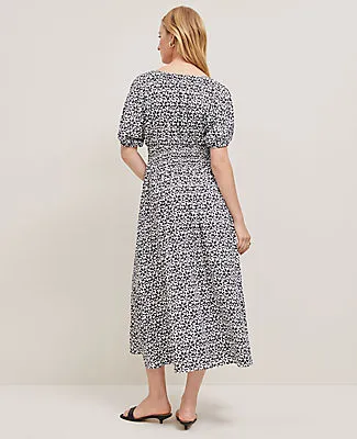 Ann Taylor Floral Smocked Puff Sleeve Dress sold by Ann Taylor product image thumbnail 2