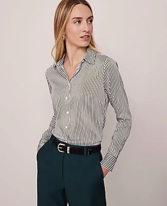 Ann Taylor Petite Striped Perfect Shirt sold by Ann Taylor