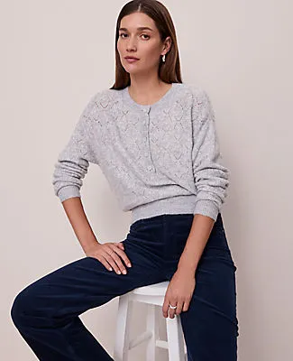 Ann Taylor Weekend Collection Pointelle Henley Sweater sold by Ann Taylor product image thumbnail 3