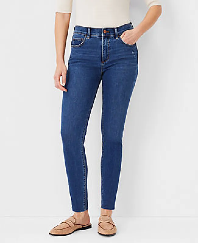 Ann Taylor Tall Sculpting Pocket Mid Rise Skinny Jeans in Mid Stone Wash sold by Ann Taylor