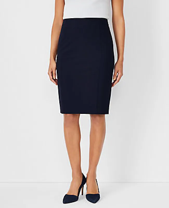 Ann Taylor The Seamed Pencil Skirt in Seasonless Stretch sold by Ann Taylor