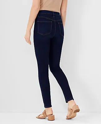 Ann Taylor Petite Sculpting Pocket Highest Rise Skinny Jeans in Classic Dark Indigo Wash sold by Ann Taylor product image thumbnail 2