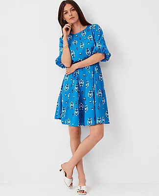 Ann Taylor Petite Floral Boatneck Flare Dress sold by Ann Taylor
