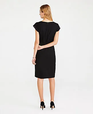 Ann Taylor The Petite Flutter Sleeve Sheath Dress in Seasonless Stretch sold by Ann Taylor product image thumbnail 2
