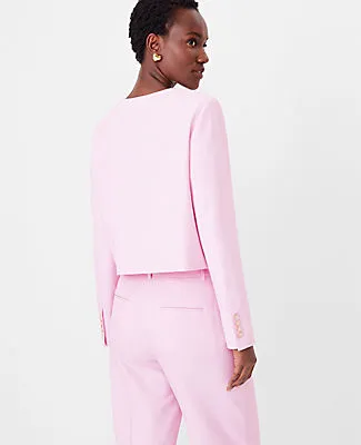 Ann Taylor The Petite Crew Neck Jacket in Cross Weave sold by Ann Taylor product image thumbnail 2