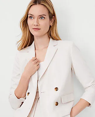 Ann Taylor The Cropped Double Breasted Blazer in Textured Stretch sold by Ann Taylor product image thumbnail 4