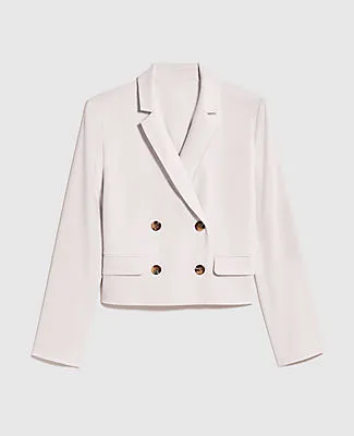 Ann Taylor The Cropped Double Breasted Blazer in Textured Stretch sold by Ann Taylor product image thumbnail 5