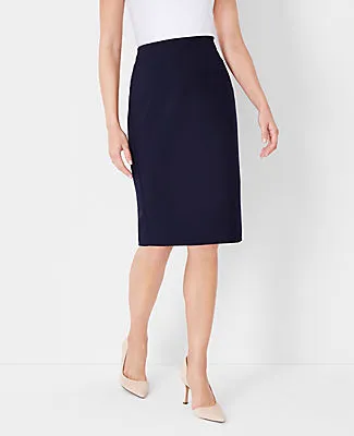 Ann Taylor The Petite Seamed Pencil Skirt in Seasonless Stretch sold by Ann Taylor
