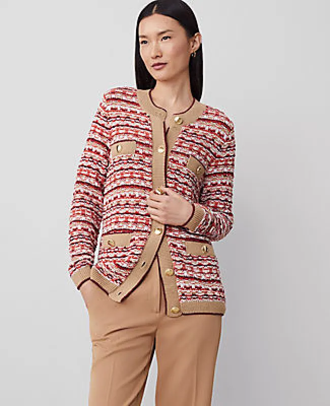 Ann Taylor Tweed Stitch Cardigan sold by Ann Taylor