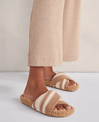 Ann Taylor Haven Well Within Faux Sherpa Sweater Stripe Slide sold by Ann Taylor product image thumbnail 2