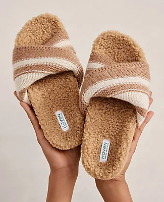 Ann Taylor Haven Well Within Faux Sherpa Sweater Stripe Slide sold by Ann Taylor product image thumbnail 3