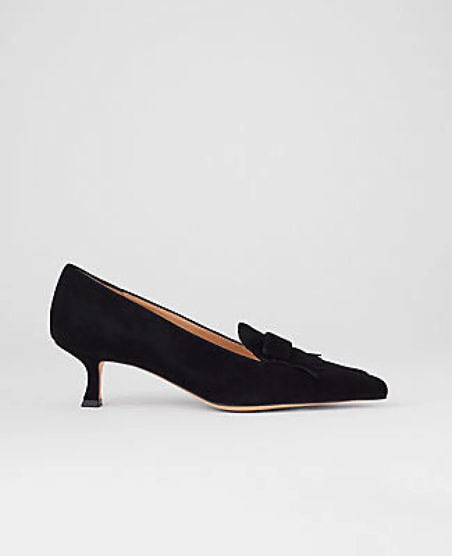 Ann Taylor Suede Tapered Heel Kiltie Pump sold by Ann Taylor