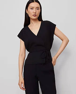 Ann Taylor Petite Wrap Tie Waist Blouse sold by Ann Taylor