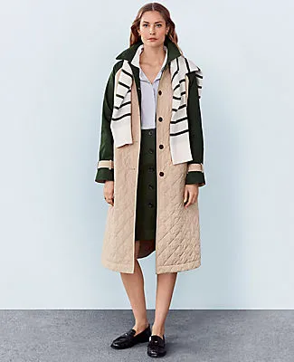 Ann Taylor Weekend Collection Quilted Mixed Media Mac Coat sold by Ann Taylor