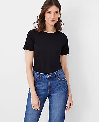 Ann Taylor Pima Cotton Crew Neck Tee sold by Ann Taylor