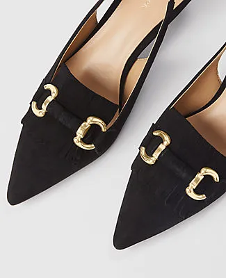 Ann Taylor Horsebit Fringe Suede Kitten Heels sold by Ann Taylor product image thumbnail 2