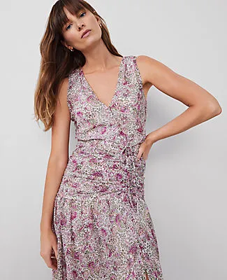 Ann Taylor Floral Ruched Flare Dress sold by Ann Taylor product image thumbnail 5