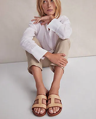 Ann Taylor Haven Well Within Raffia Cutout Slides sold by Ann Taylor