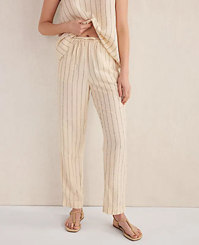 Ann Taylor Haven Well Within Linen Blend Dobby Stripe Pants sold by Ann Taylor