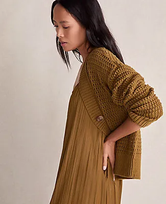 Ann Taylor Haven Well Within Organic Cotton Open Stitch Cardigan sold by Ann Taylor product image thumbnail 2