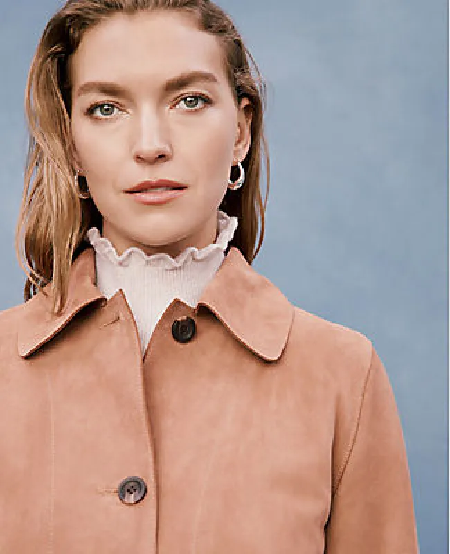 Ann Taylor Studio Collection Suede Collared Jacket sold by Ann Taylor