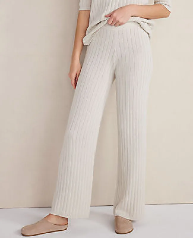 Ann Taylor Haven Well Within Organic Cotton Ribbed Straight Leg Pants sold by Ann Taylor