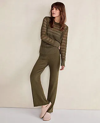 Ann Taylor Haven Well Within Organic Cotton Linen Open Stitch Crewneck Sweater sold by Ann Taylor product image thumbnail 3