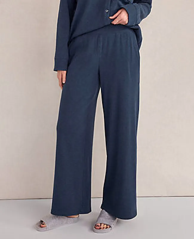 Ann Taylor Haven Well Within Organic Cotton Rib Knit Relaxed Wide Leg Pants sold by Ann Taylor