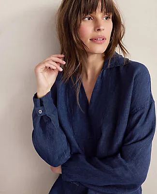 Ann Taylor Haven Well Within Linen Collared Long Sleeve Top sold by Ann Taylor product image thumbnail 2