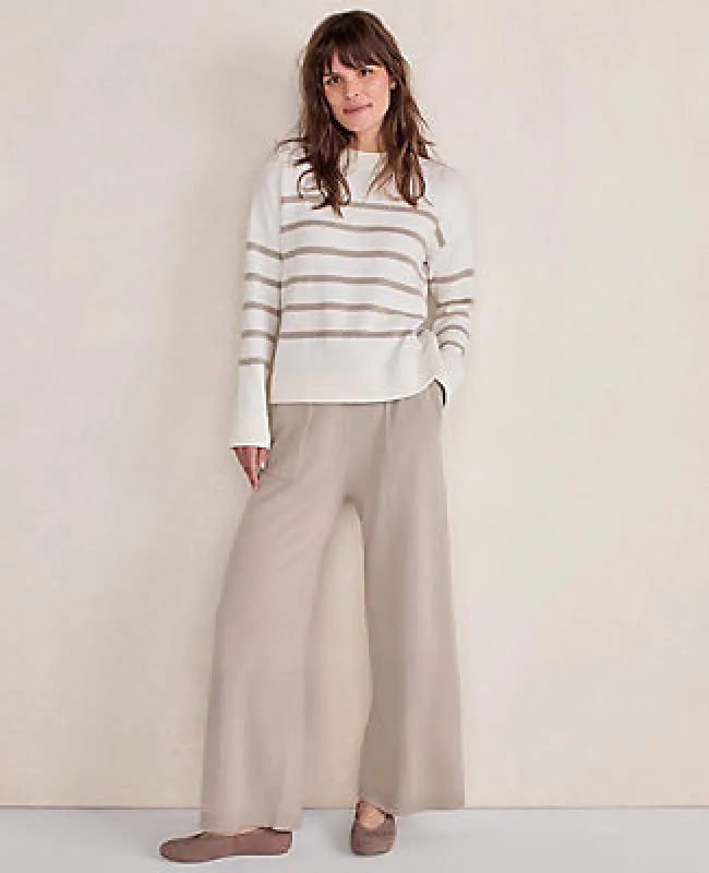 Ann Taylor Haven Well Within Organic Cotton Stripe Roll Neck Sweater sold by Ann Taylor