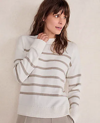 Ann Taylor Haven Well Within Organic Cotton Stripe Roll Neck Sweater sold by Ann Taylor product image thumbnail 2