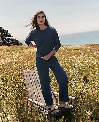 Ann Taylor Haven Well Within Indigo Washed Cotton Fleece Crewneck Pullover sold by Ann Taylor product image thumbnail 4