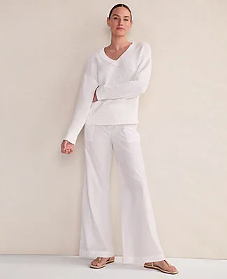 Ann Taylor Haven Well Within Organic Cotton Flat Tape V-Neck Sweater sold by Ann Taylor product image thumbnail 2