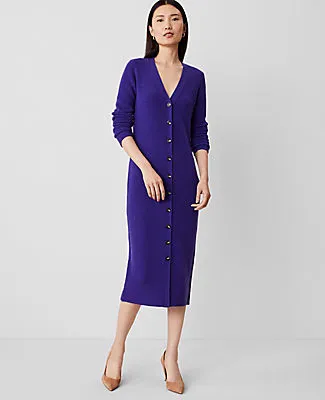 Ann Taylor Cashmere Ribbed Cardigan Dress sold by Ann Taylor