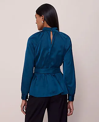 Ann Taylor Satin Tie Waist Blouse sold by Ann Taylor product image thumbnail 2