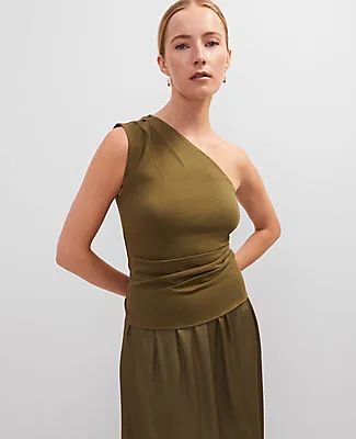 Ann Taylor Ruched One Shoulder Top sold by Ann Taylor product image thumbnail 3