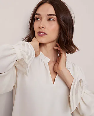 Ann Taylor Petite Ruffle Neck Blouse sold by Ann Taylor product image thumbnail 3