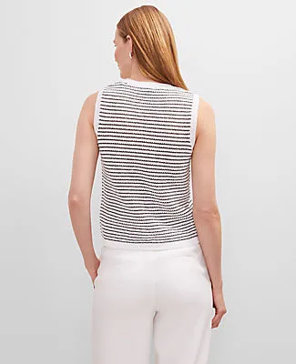 Ann Taylor Petite Metallic Striped Sweater Shell Top sold by Ann Taylor product image thumbnail 2