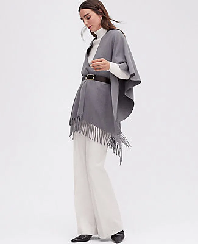 Ann Taylor Fringe Belted Poncho sold by Ann Taylor