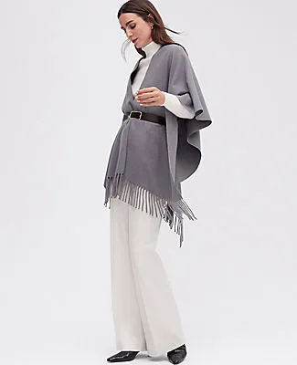 Ann Taylor Fringe Belted Poncho sold by Ann Taylor