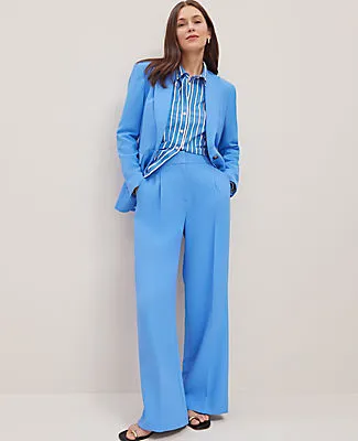Ann Taylor The Petite Wide-Leg Pant in Fluid Crepe sold by Ann Taylor
