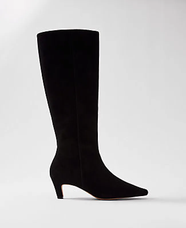 Ann Taylor Skinny Heel Suede Tall Boot sold by Ann Taylor