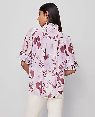 Ann Taylor Floral Ruffle Collar Shirt sold by Ann Taylor product image thumbnail 2