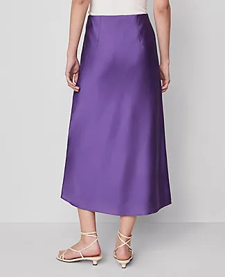 Ann Taylor Satin Bias Midi Slip Skirt sold by Ann Taylor product image thumbnail 3