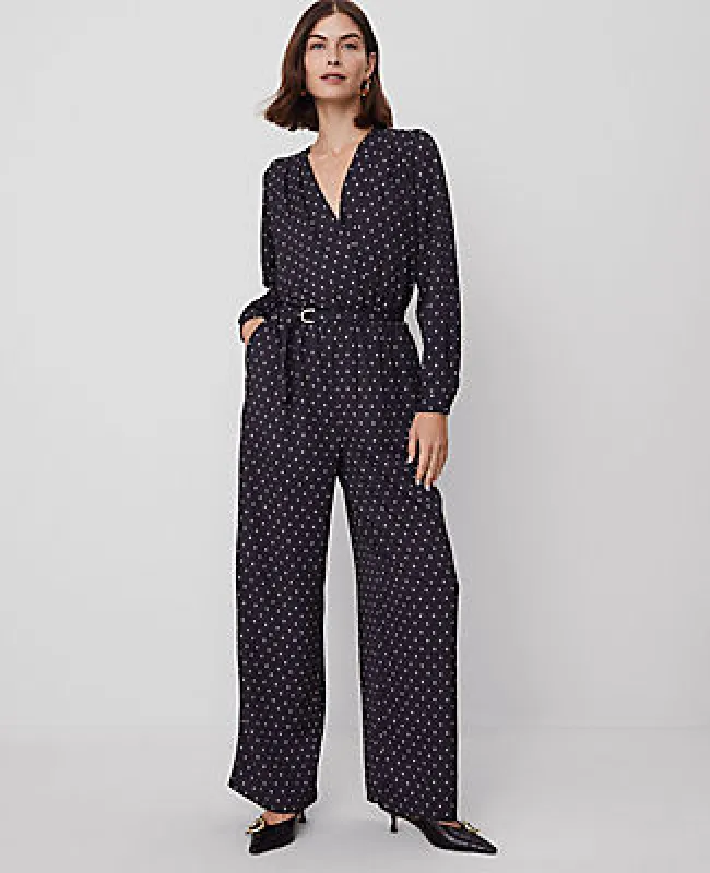 Ann Taylor Dotted Wrap Jumpsuit sold by Ann Taylor